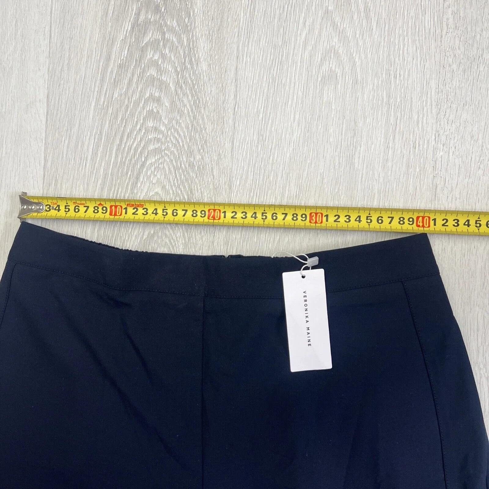 Veronika Maine Womens Navy Blue Suit Dress Pants Wide Leg Size 14 (New)