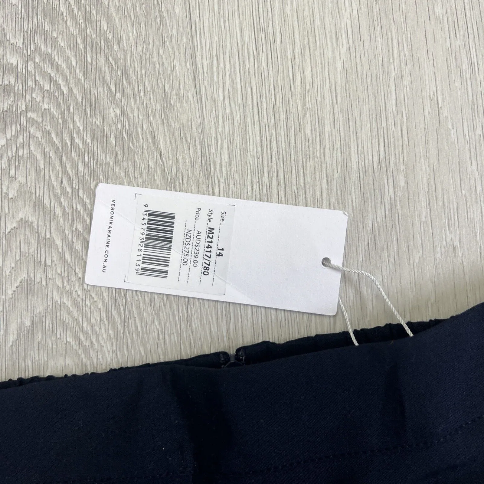 Veronika Maine Womens Navy Blue Suit Dress Pants Wide Leg Size 14 (New)