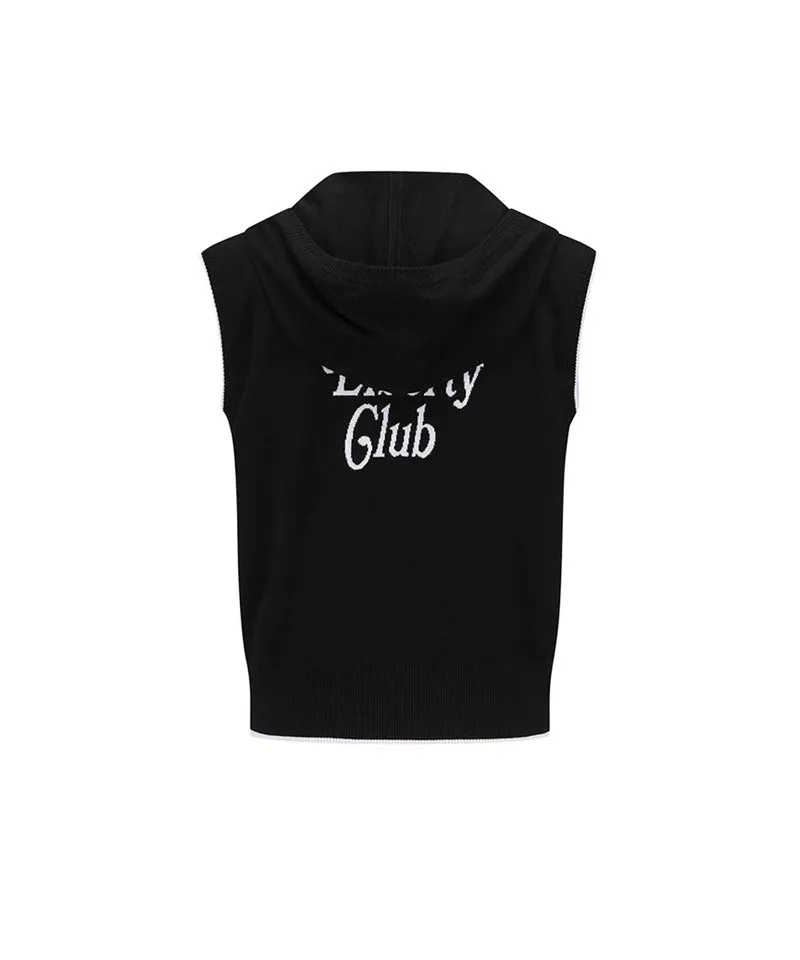 Vice Golf Atelier Women's Hoodie Windproof Knit Vest - Black