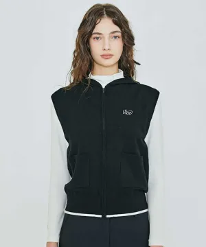 Vice Golf Atelier Women's Hoodie Windproof Knit Vest - Black