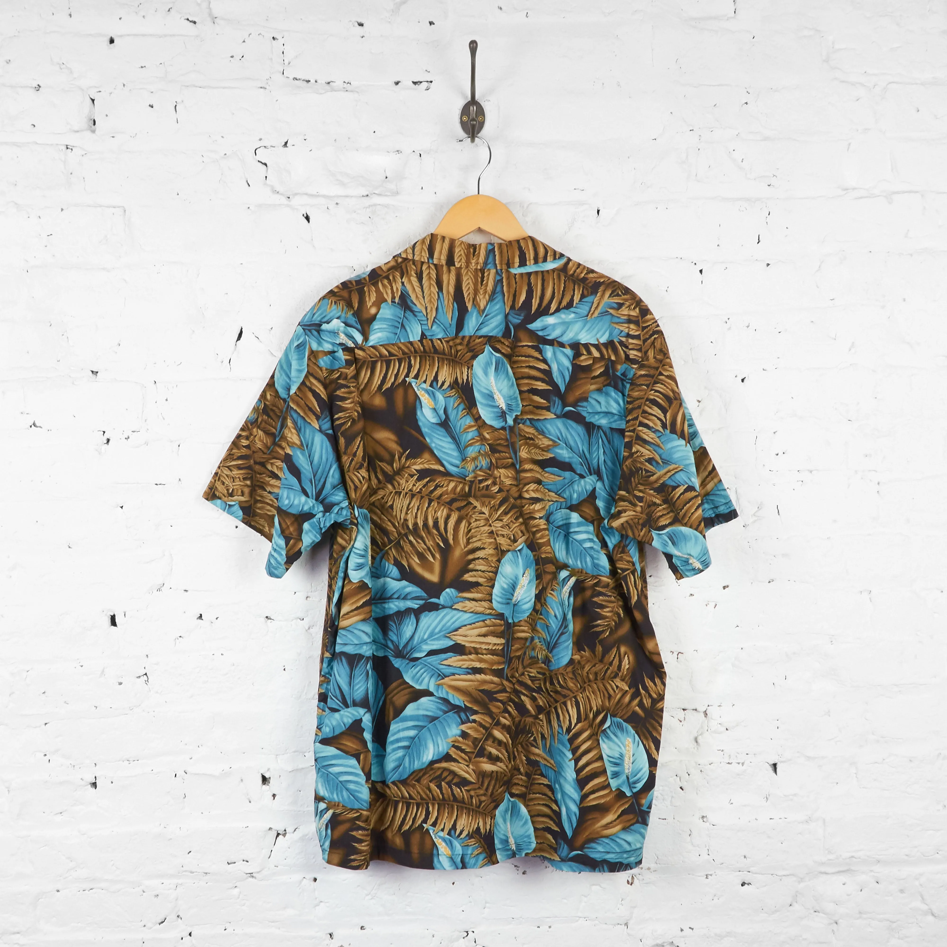 Vintage Hawaiian Floral Shirt - Brown - XL