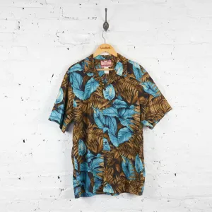 Vintage Hawaiian Floral Shirt - Brown - XL
