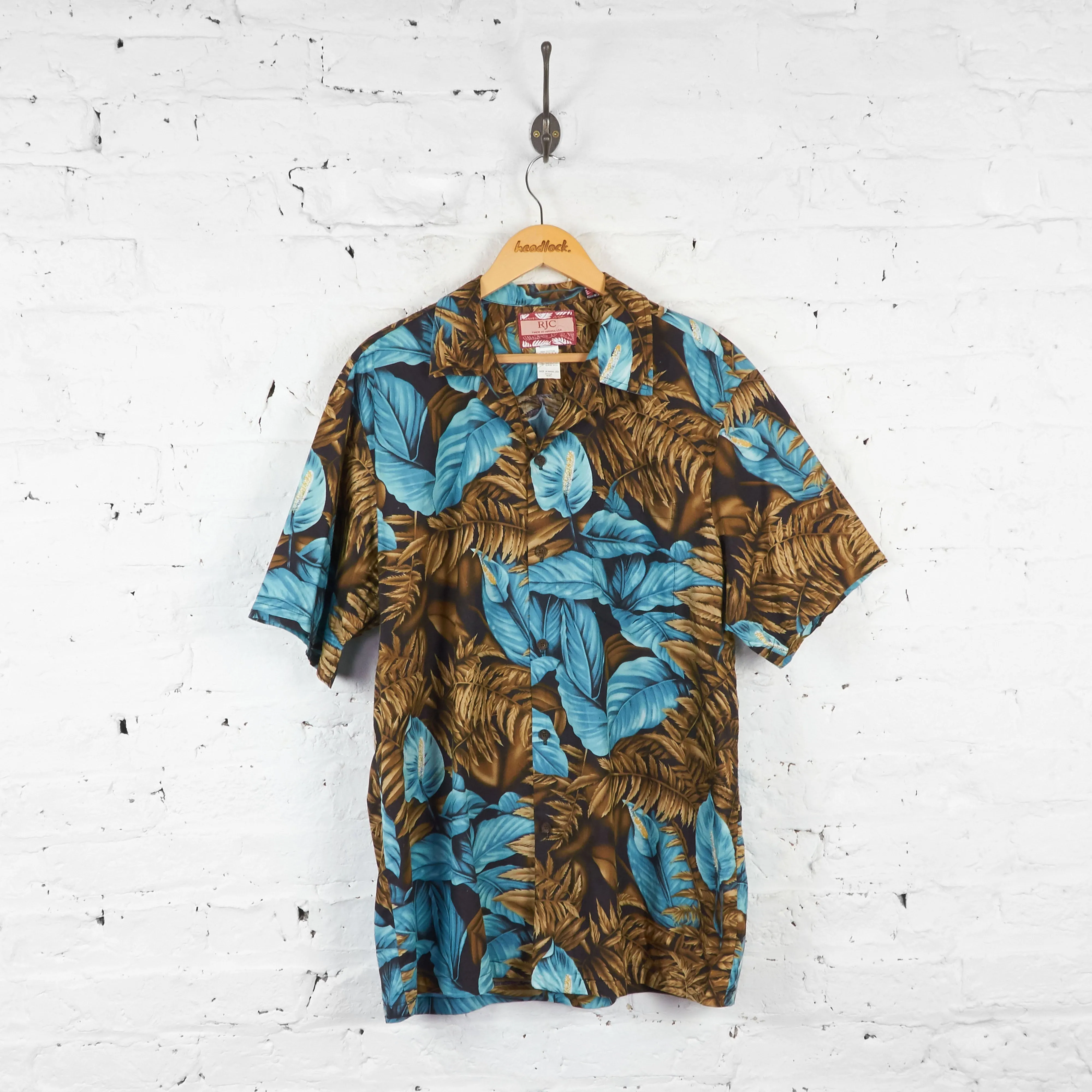 Vintage Hawaiian Floral Shirt - Brown - XL