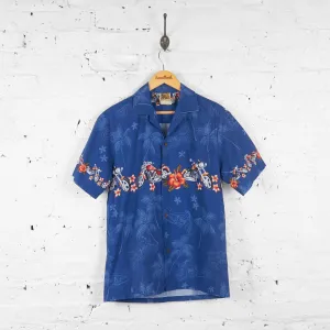 Vintage Hawaiian Motorbike Shirt - Blue - M