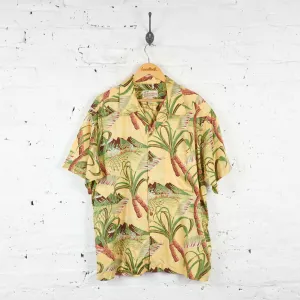 Vintage Hawaiian Palm Tree Shirt - Yellow - L