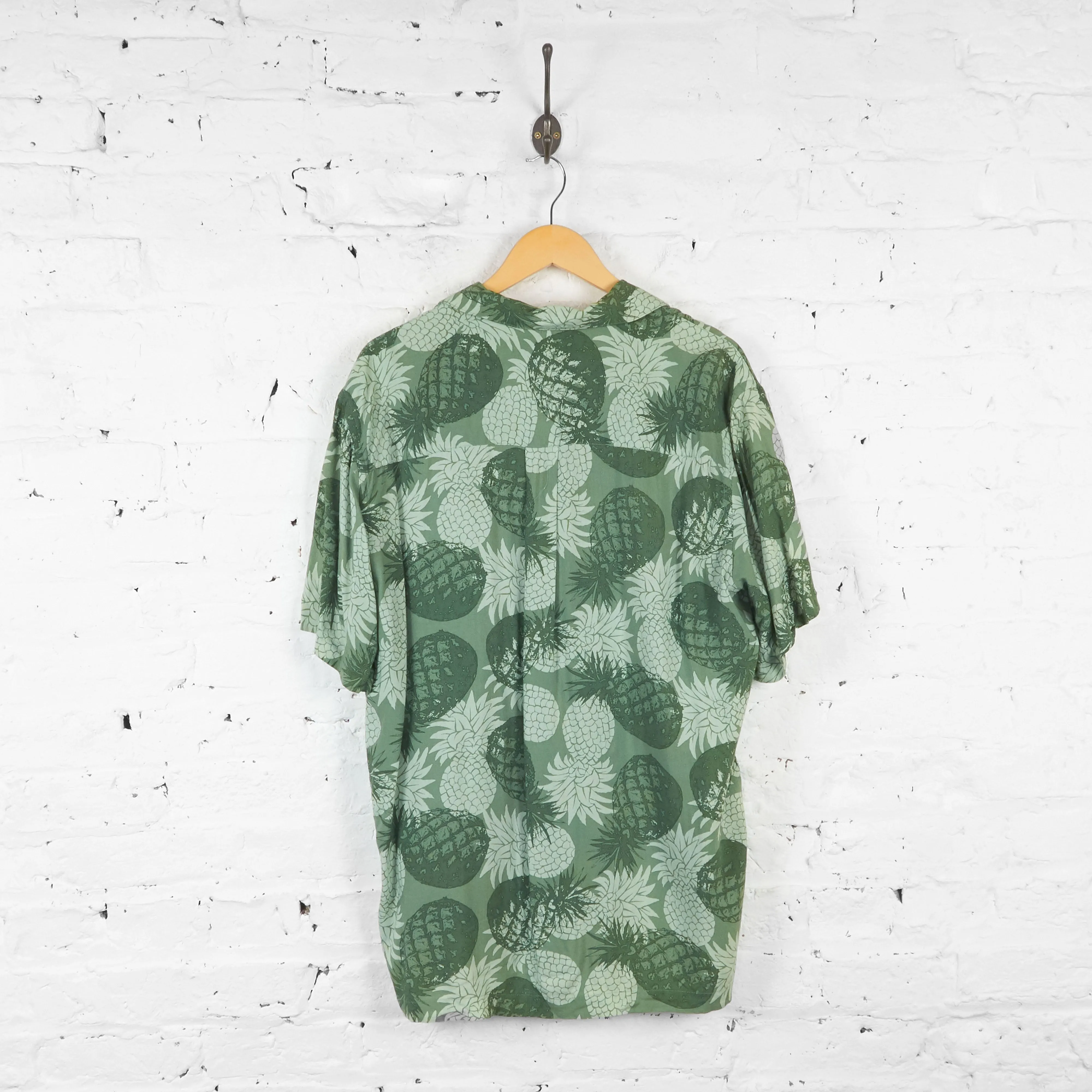 Vintage Hawaiian Pineapple Shirt - Green - M