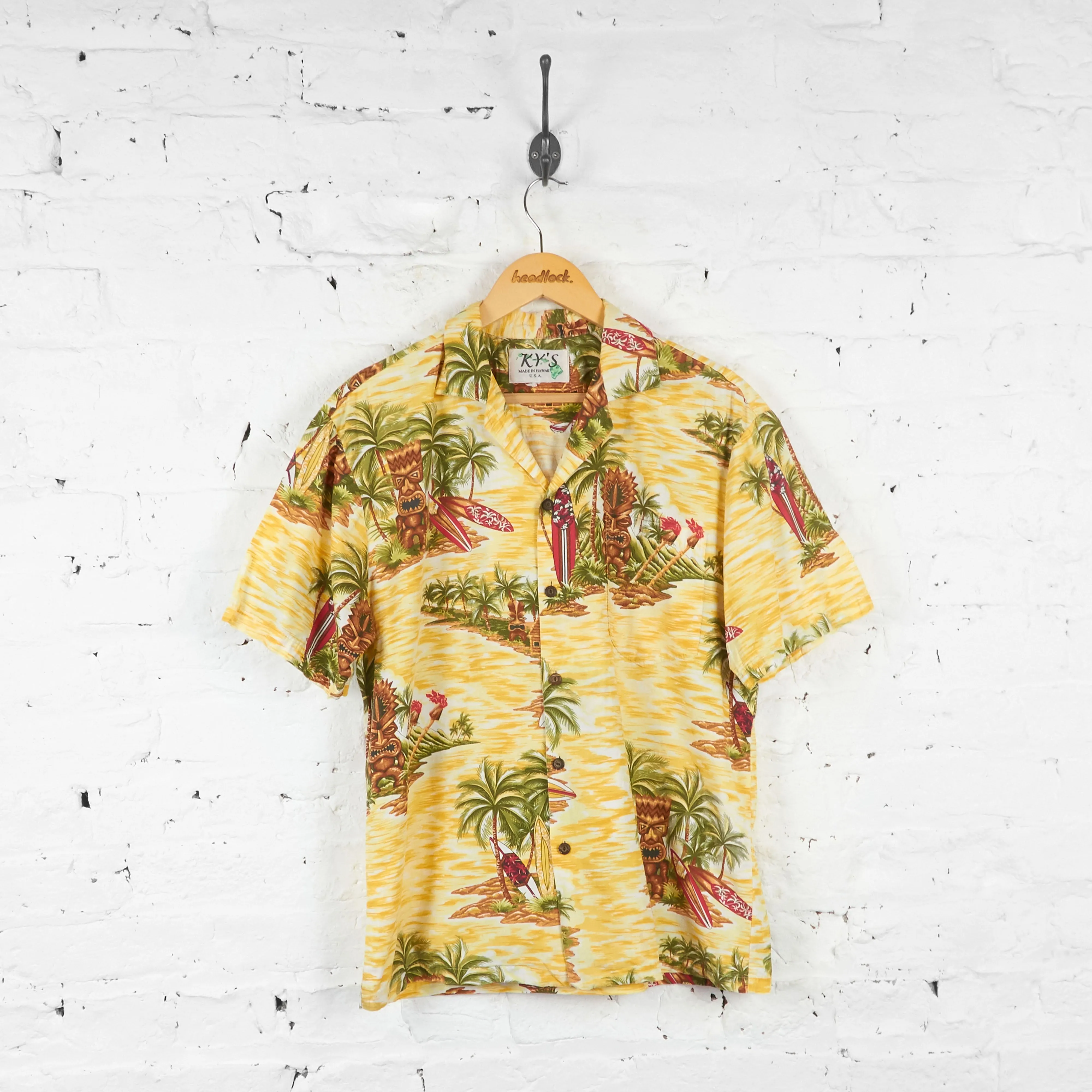 Vintage Hawaiian Surf Shirt - Yellow - M