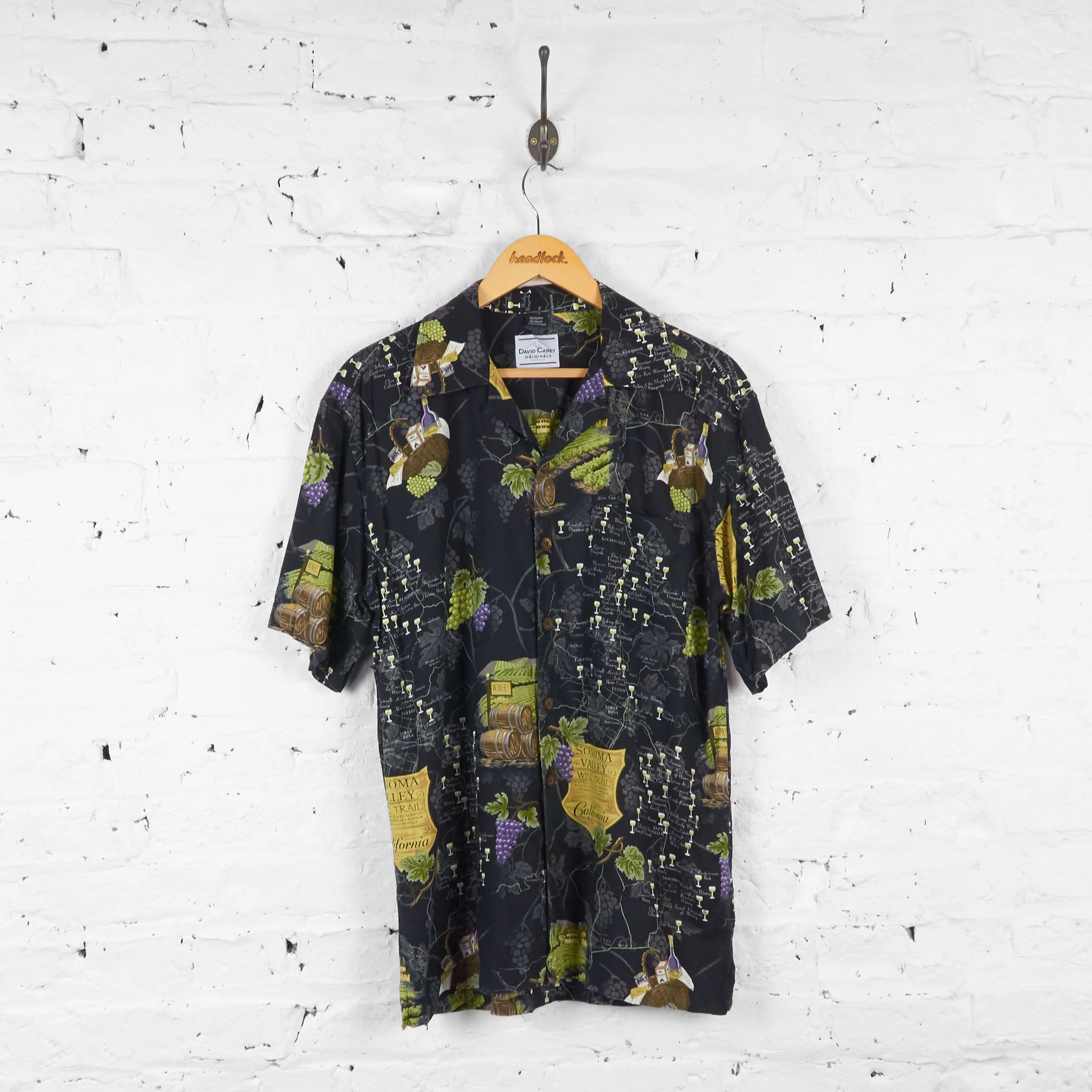 Vintage Hawaiian Vineyard Shirt - Black - M