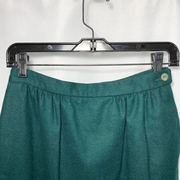 VINTAGE Pendleton Forest Green Wool Lined Pencil Skirt