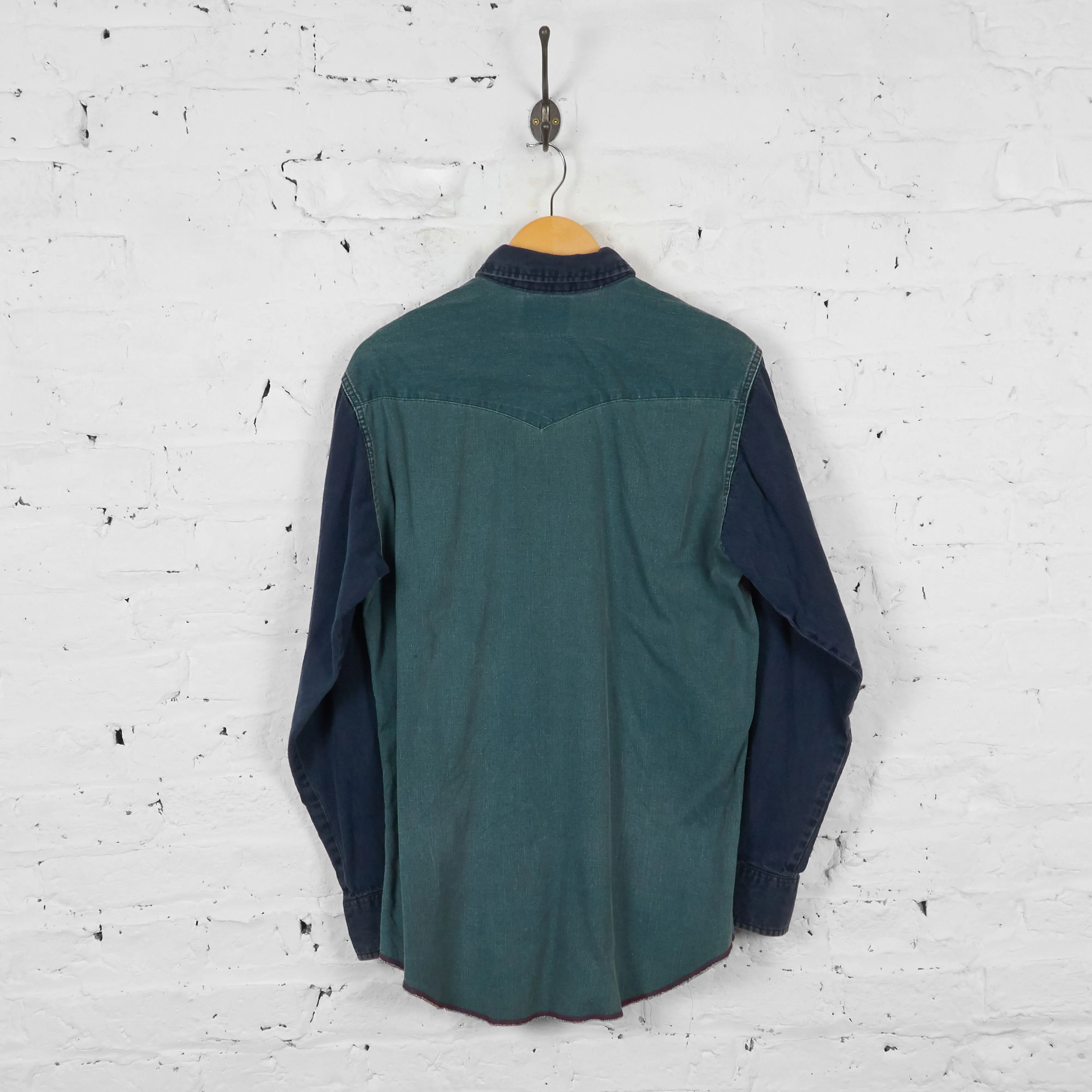 Vintage Wrangler Colourblock Shirt - Purple - M