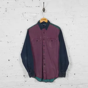 Vintage Wrangler Colourblock Shirt - Purple - M