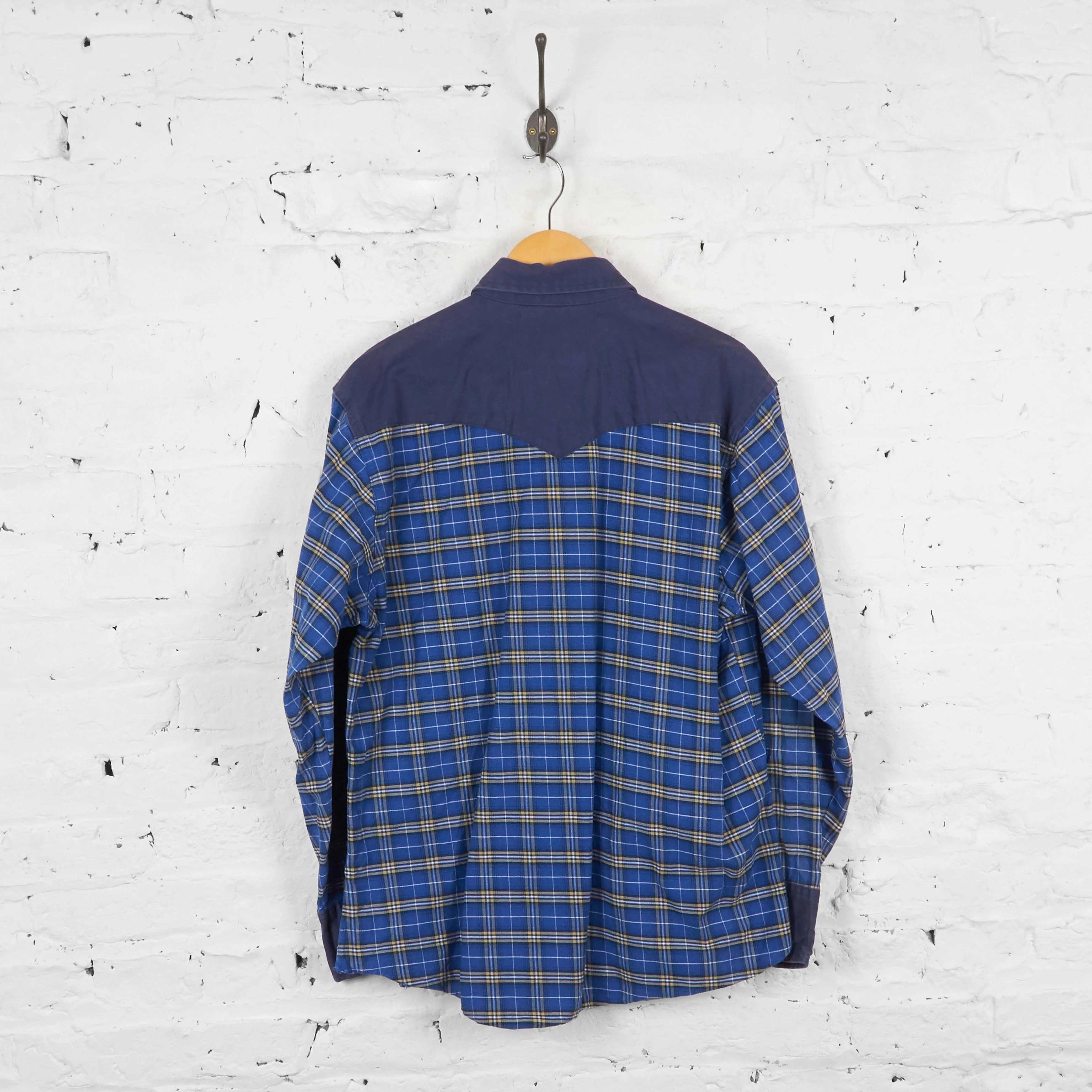 Vintage Wrangler Western Pattern Shirt - Blue - L