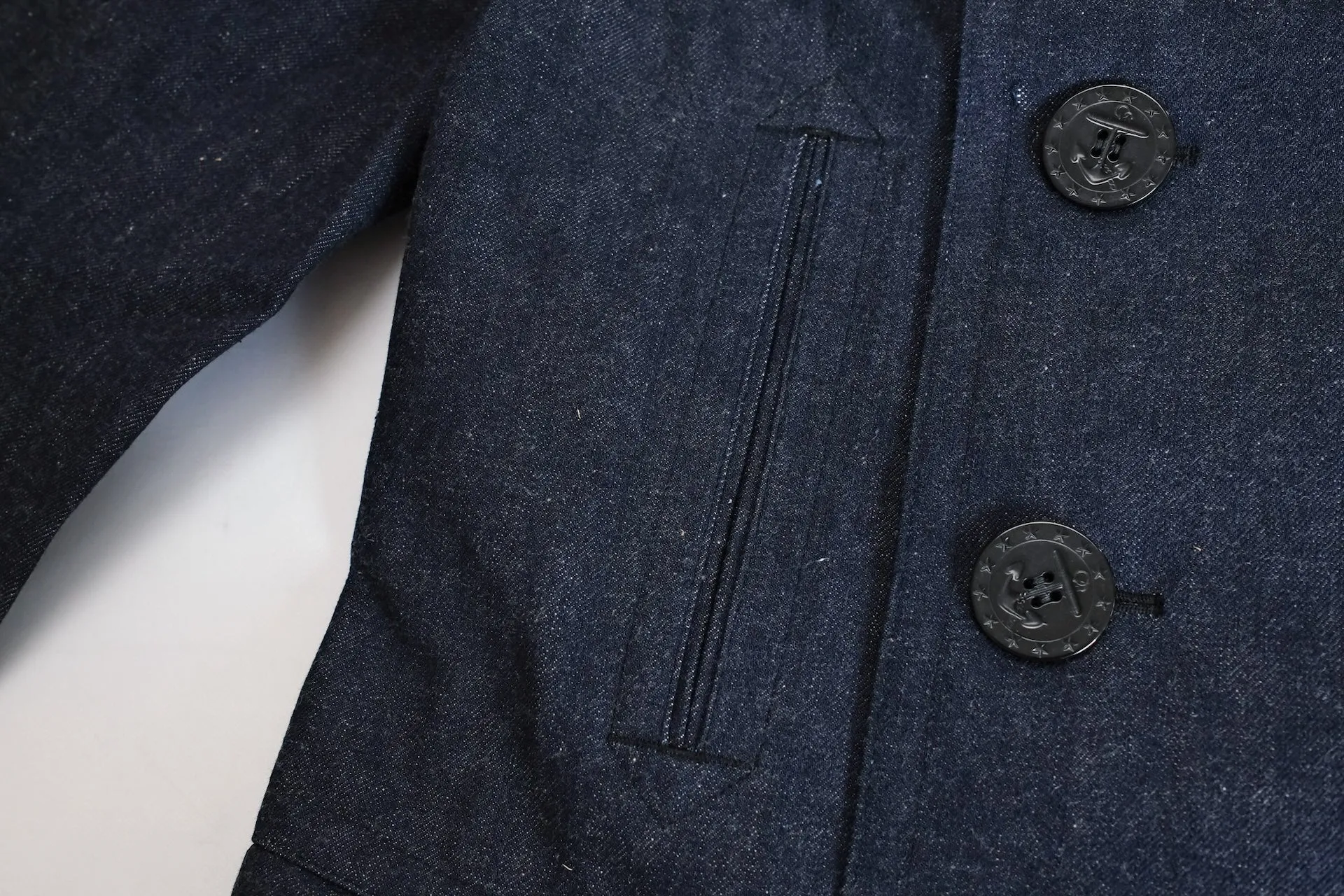 Warehouse Indigo Dyed Denim "WWI Style 13 Stars" Pea Coat