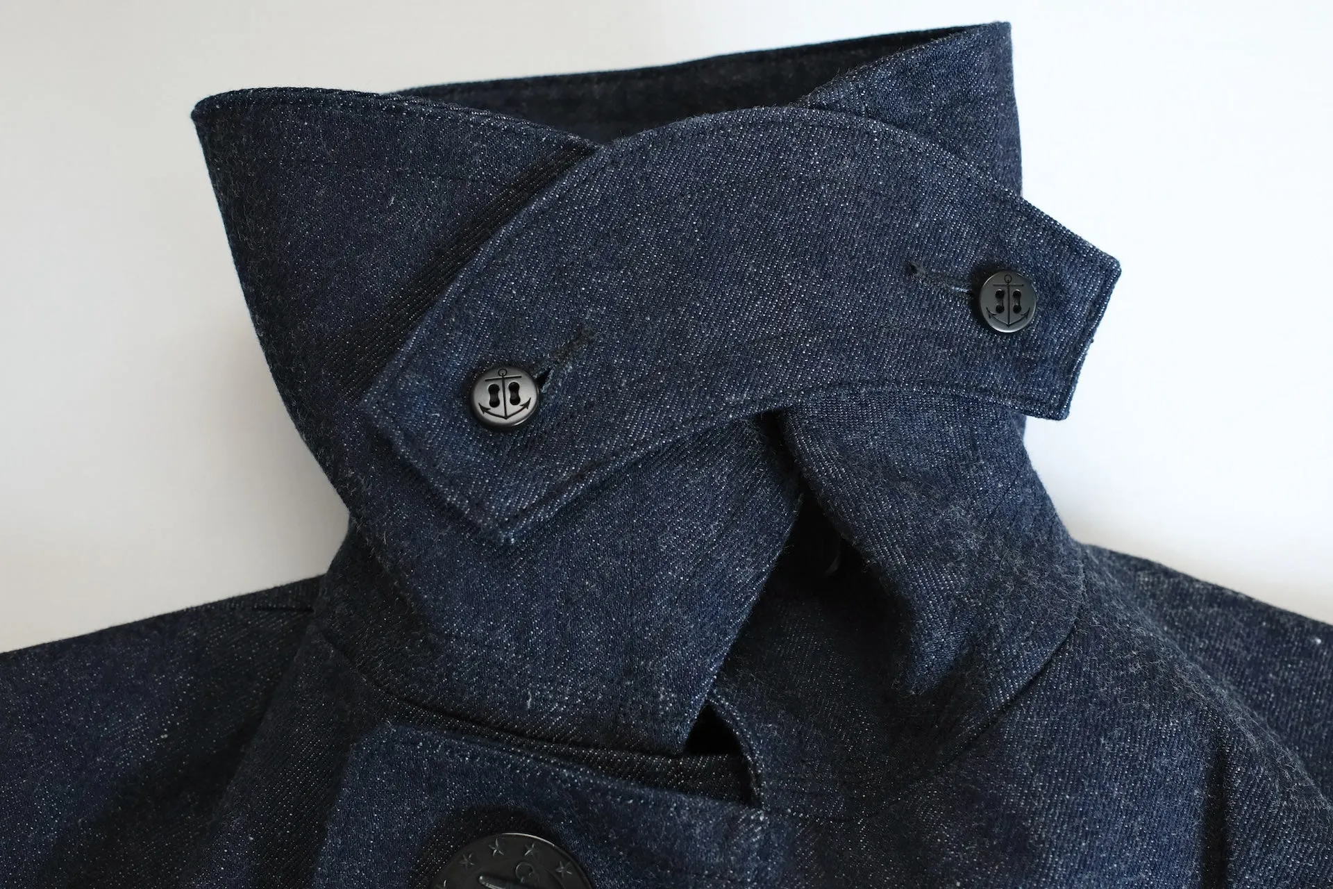 Warehouse Indigo Dyed Denim "WWI Style 13 Stars" Pea Coat