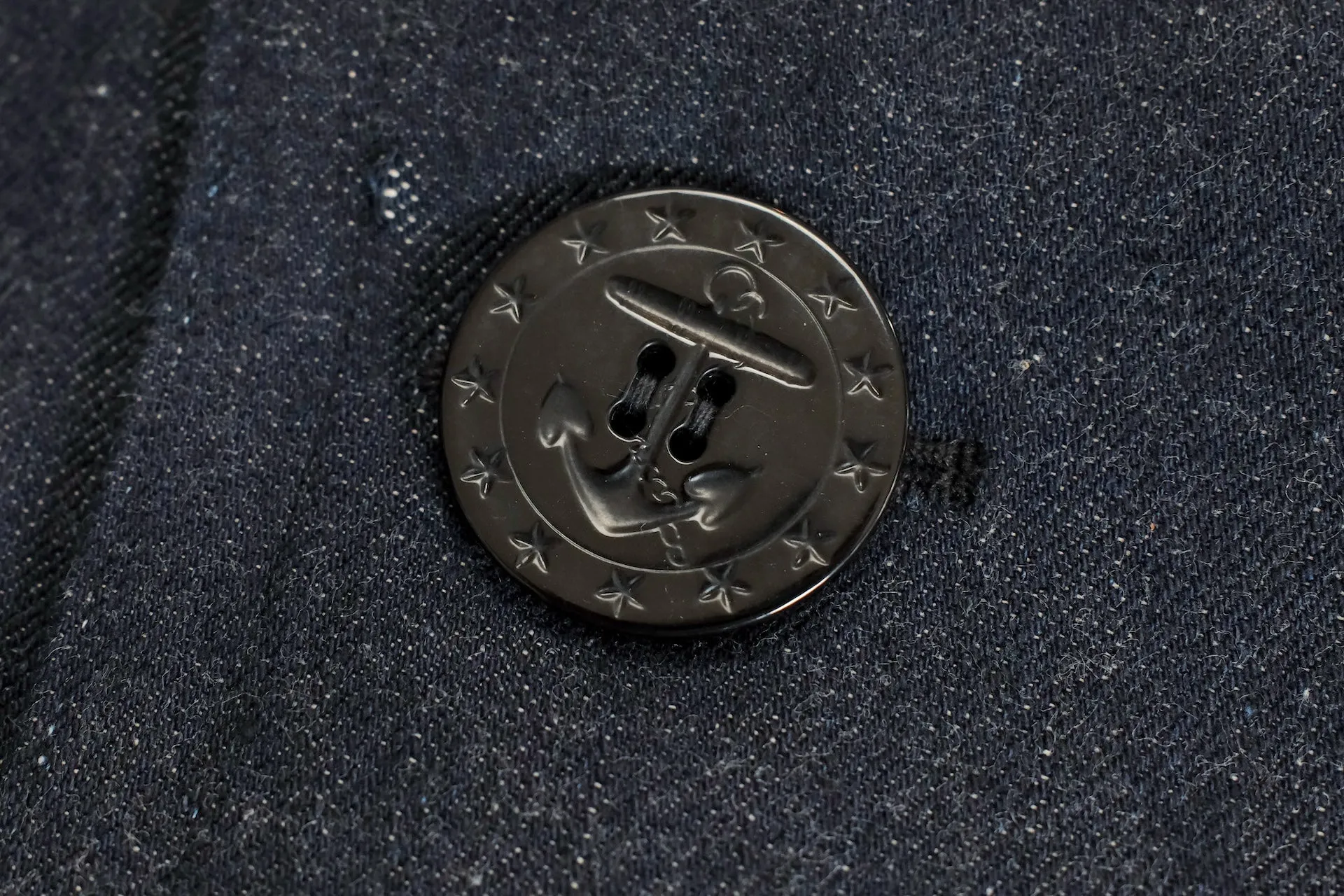 Warehouse Indigo Dyed Denim "WWI Style 13 Stars" Pea Coat