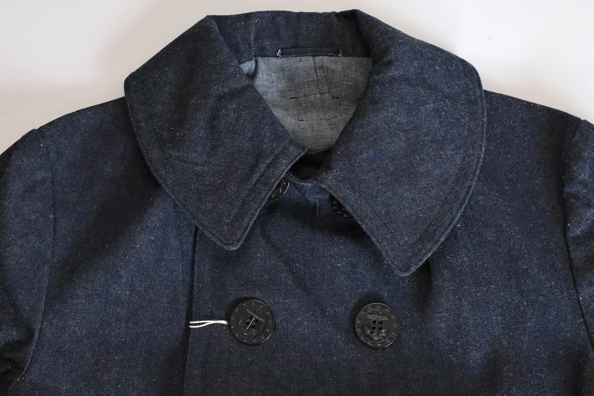 Warehouse Indigo Dyed Denim "WWI Style 13 Stars" Pea Coat