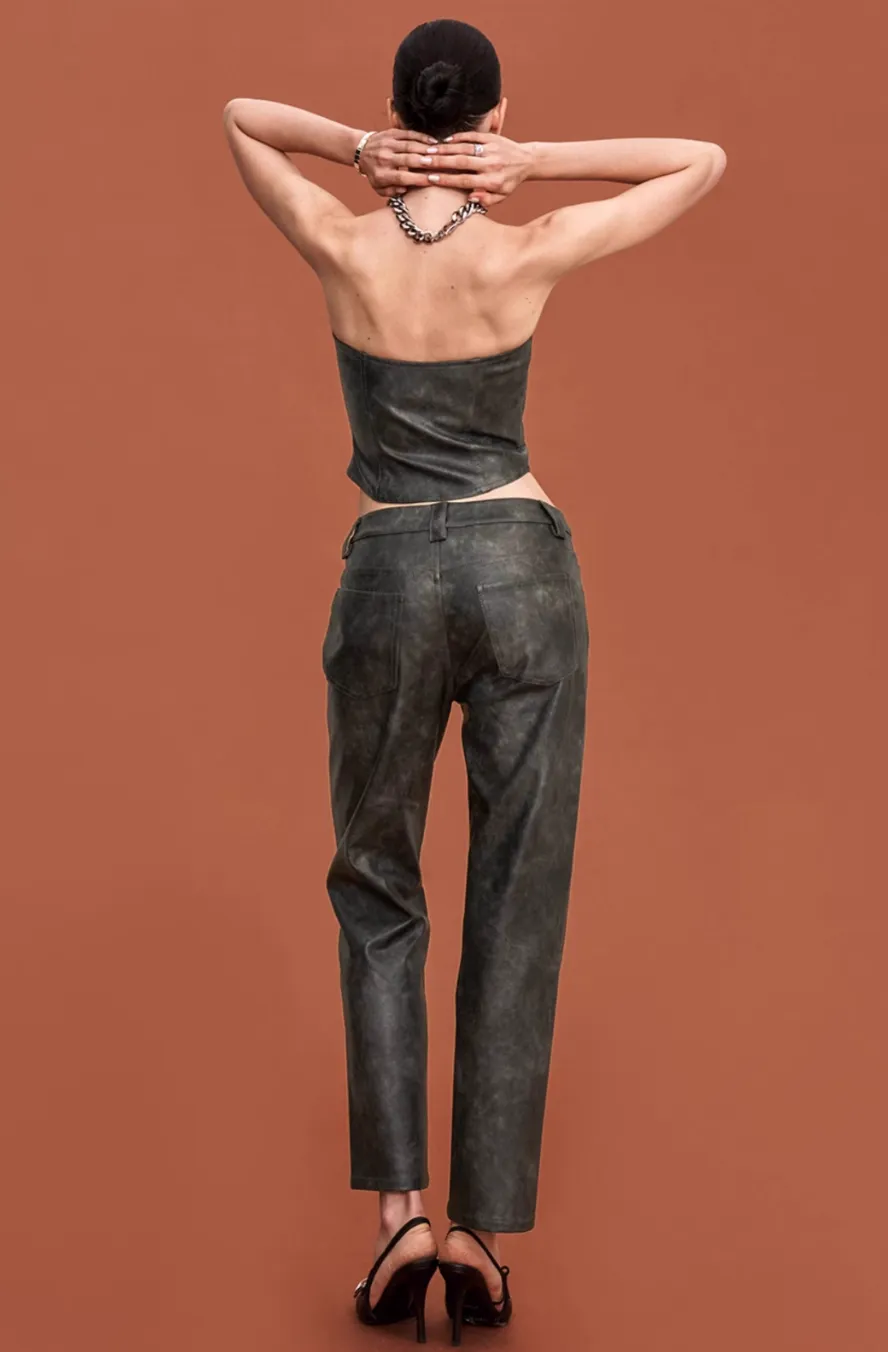 Washed Leather Bandeau / Trouser