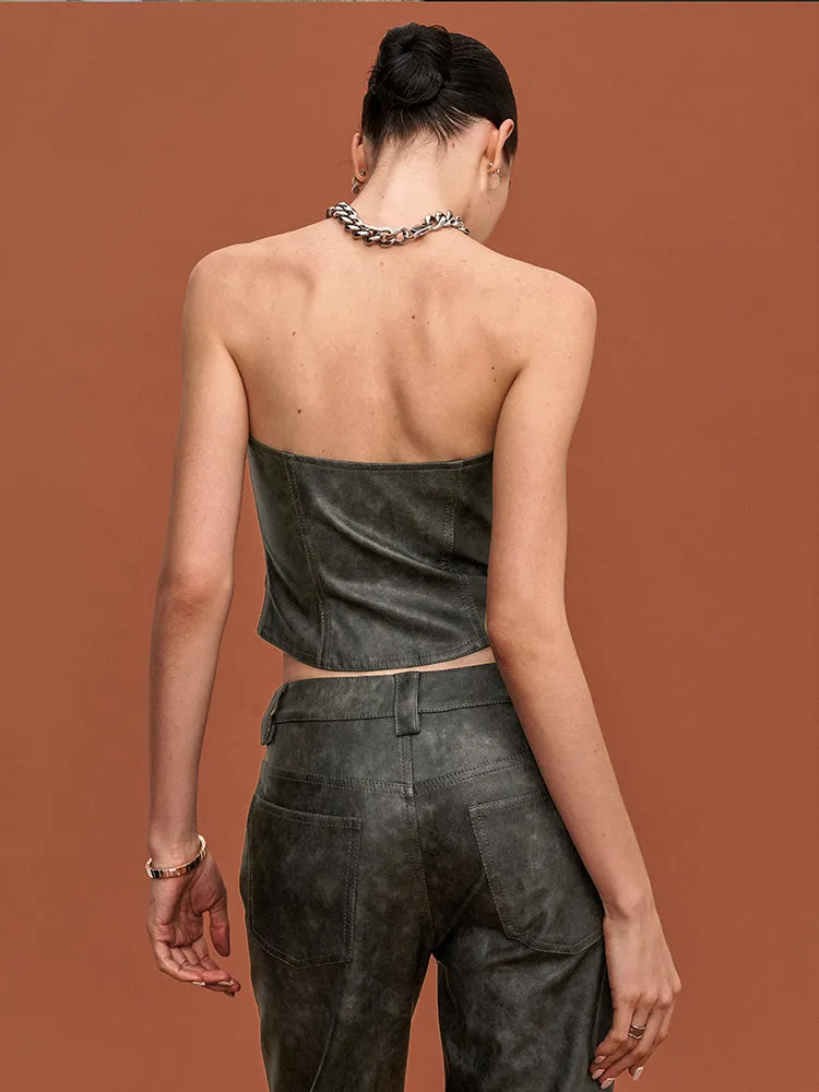Washed Leather Bandeau / Trouser