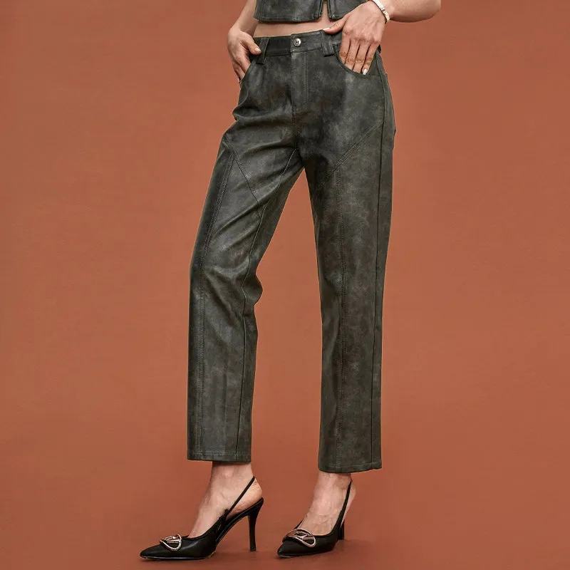 Washed Leather Bandeau / Trouser