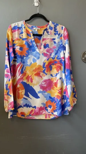 Watercolor Floral Silk Blouse