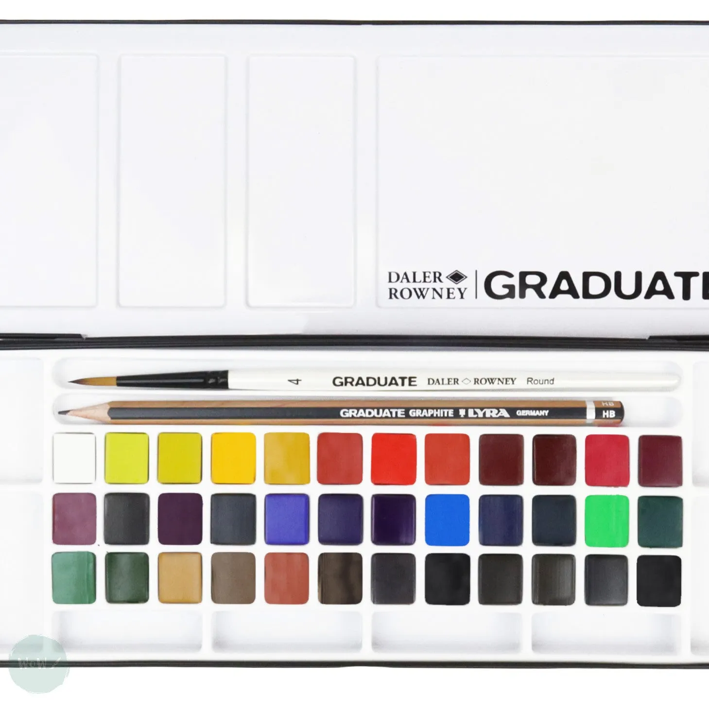 Watercolour Paint Sets - Daler Rowney - GRADUATE - 36 Half Pan  - with Brush & Pencil