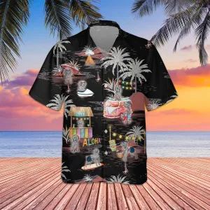 Weimaraner Night Beach Hawaiian Shirt