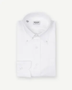 White Cotton Linen Button Down Shirt
