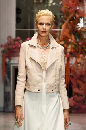 White Faille Embroidered Bodice