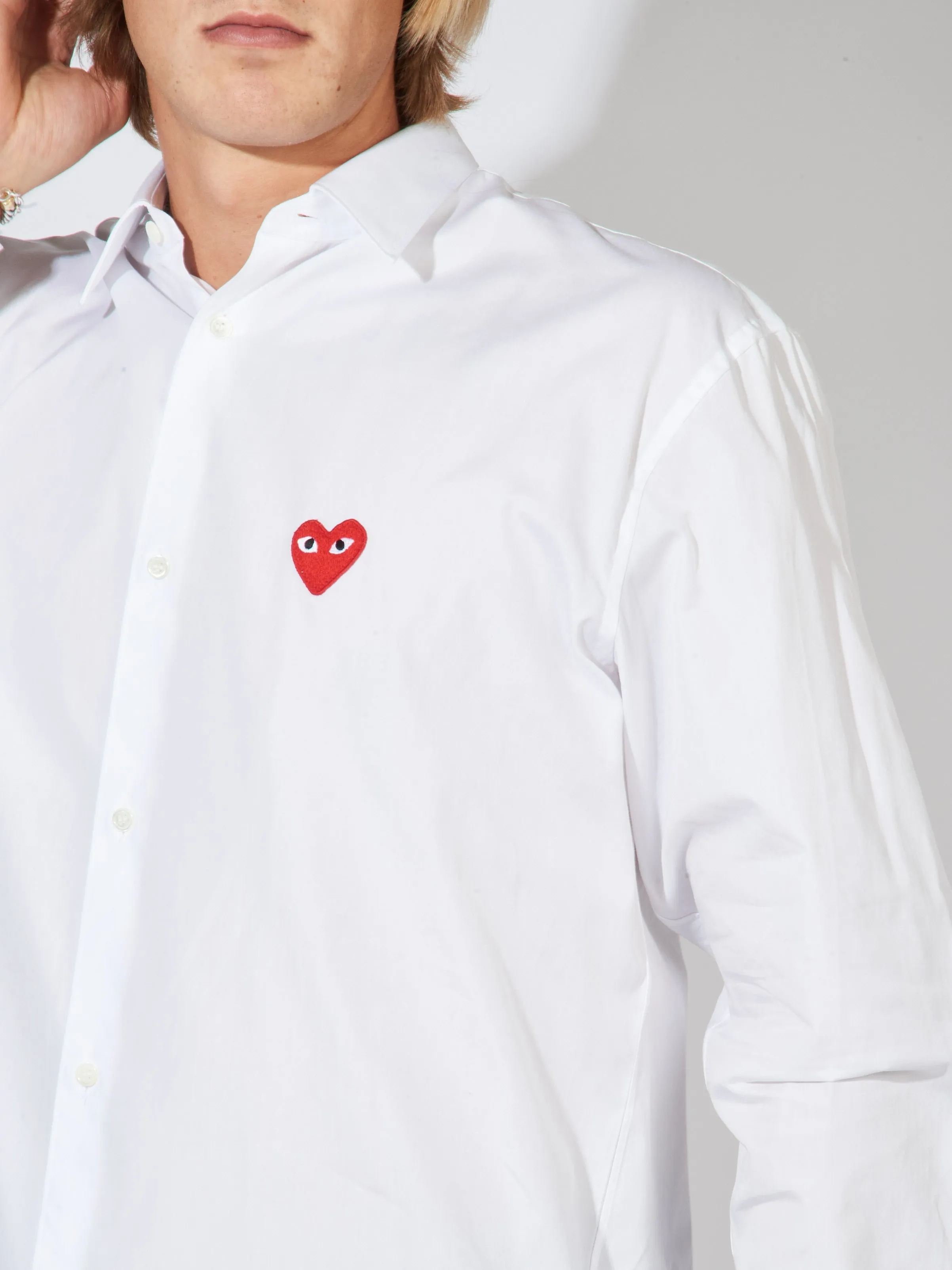 White/Red Heart Play Shirt