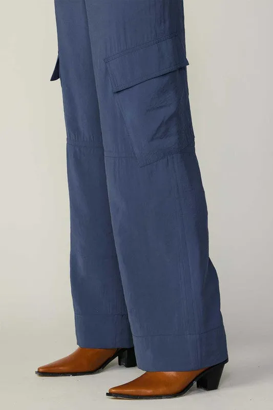 Wide Back Elastic Cargo Pants