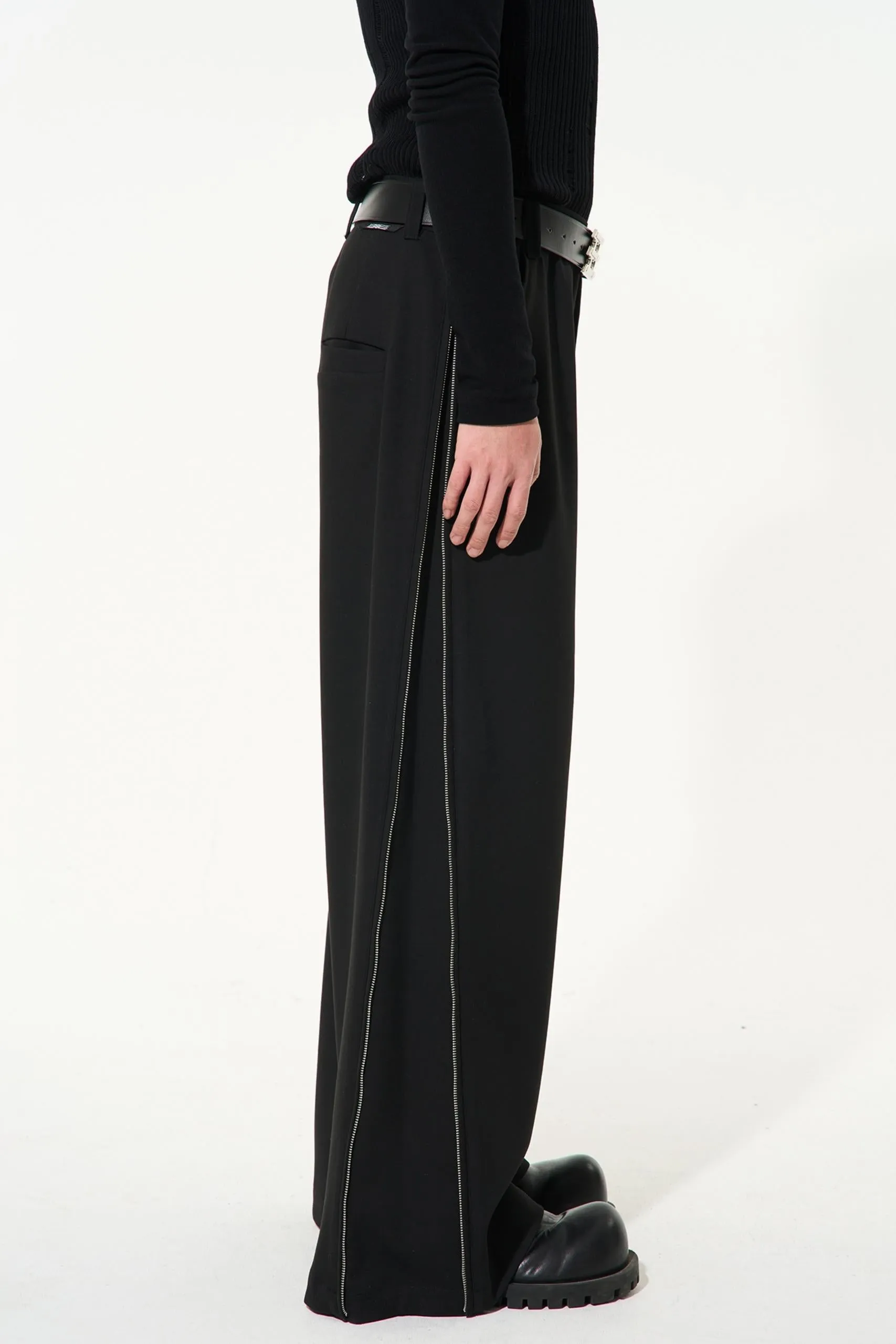 Wide-Leg Suit Pants