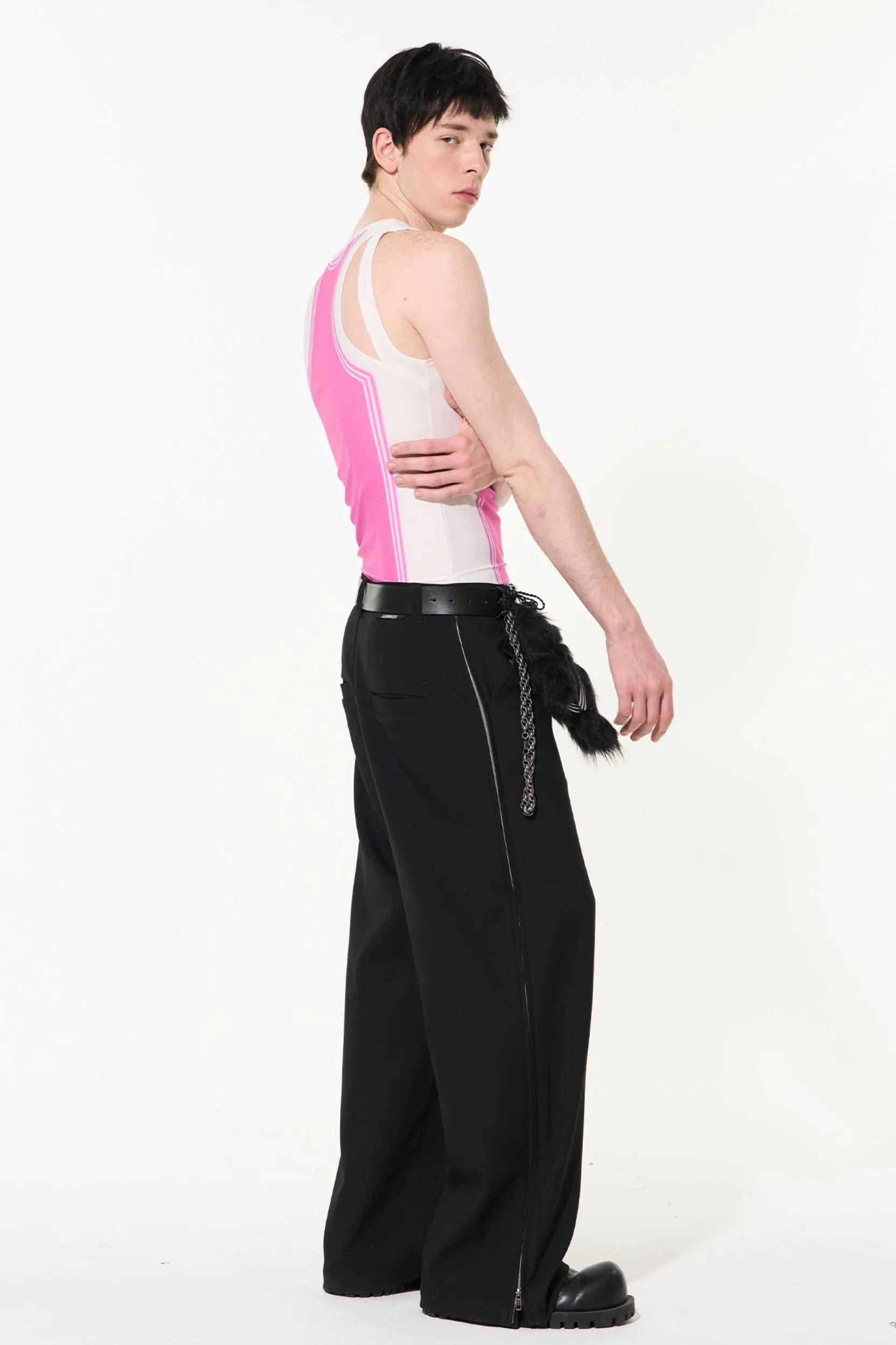 Wide-Leg Suit Pants