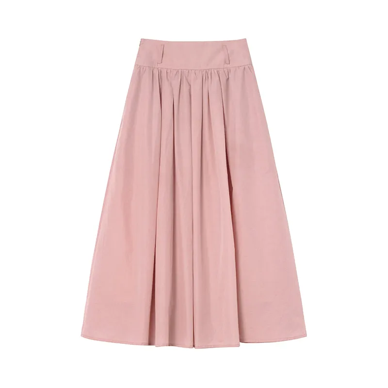 Wide waist swing A-line skirt