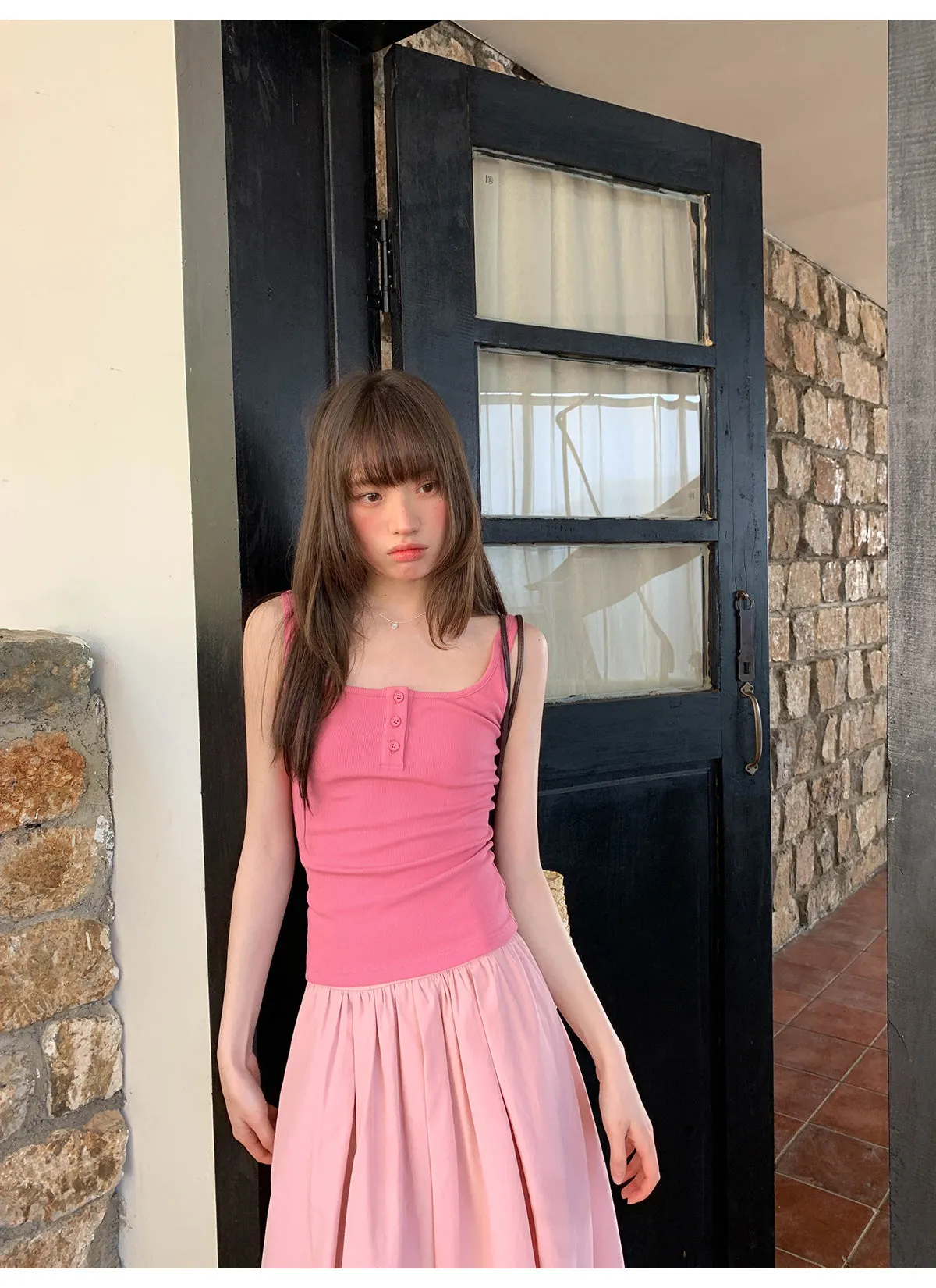 Wide waist swing A-line skirt