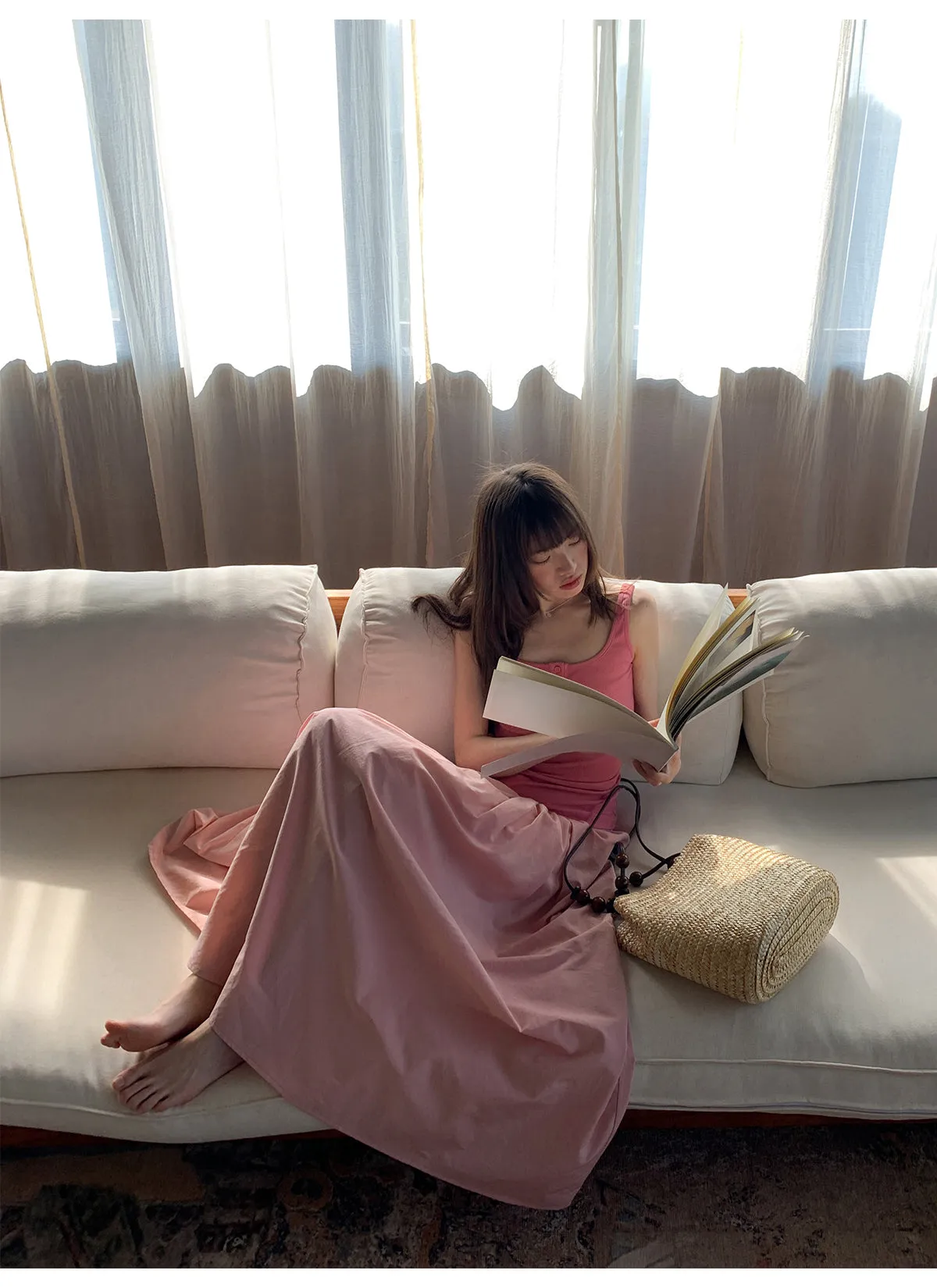 Wide waist swing A-line skirt