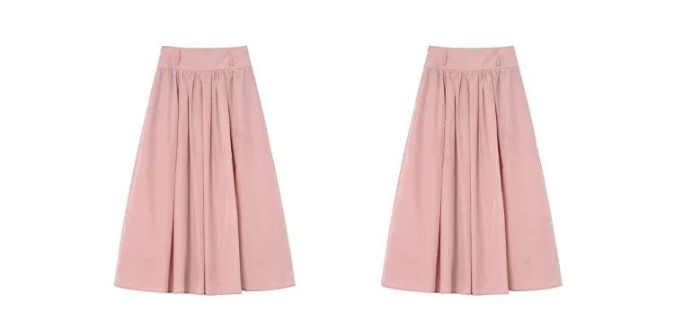 Wide waist swing A-line skirt