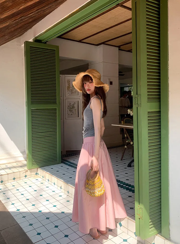 Wide waist swing A-line skirt