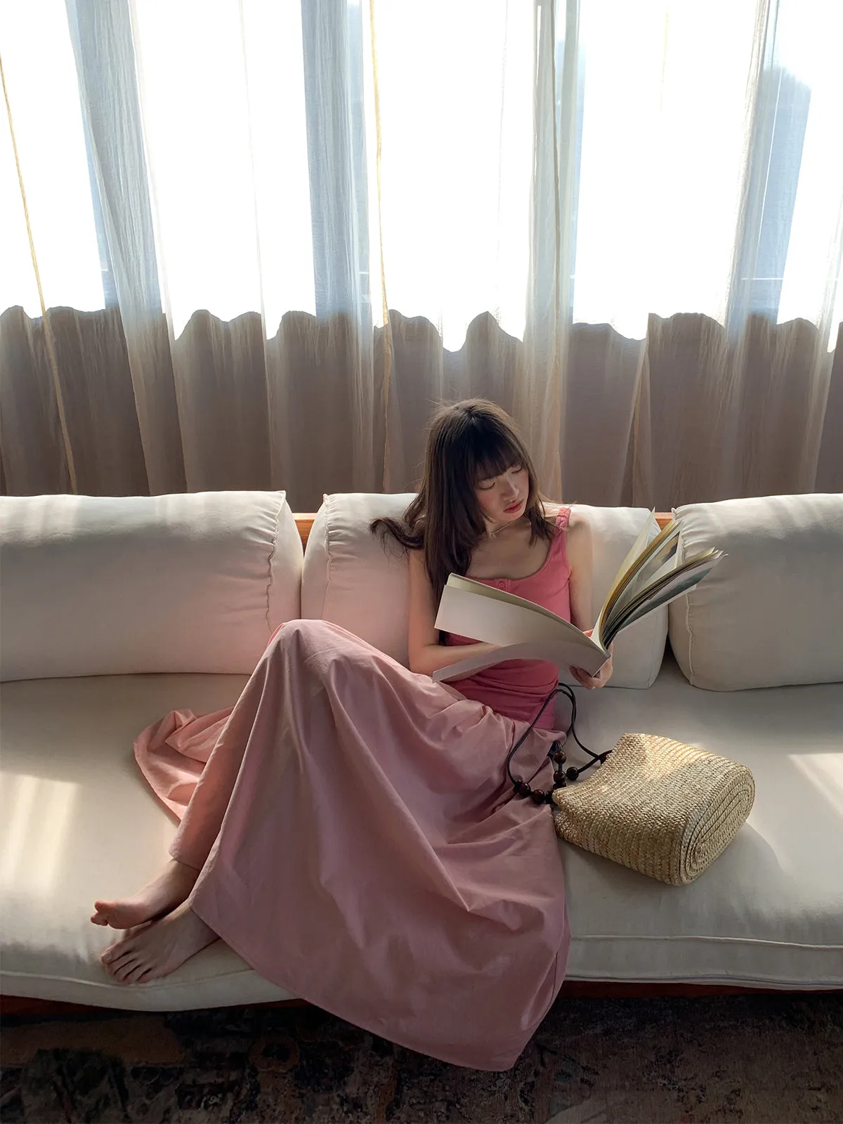 Wide waist swing A-line skirt