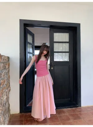 Wide waist swing A-line skirt