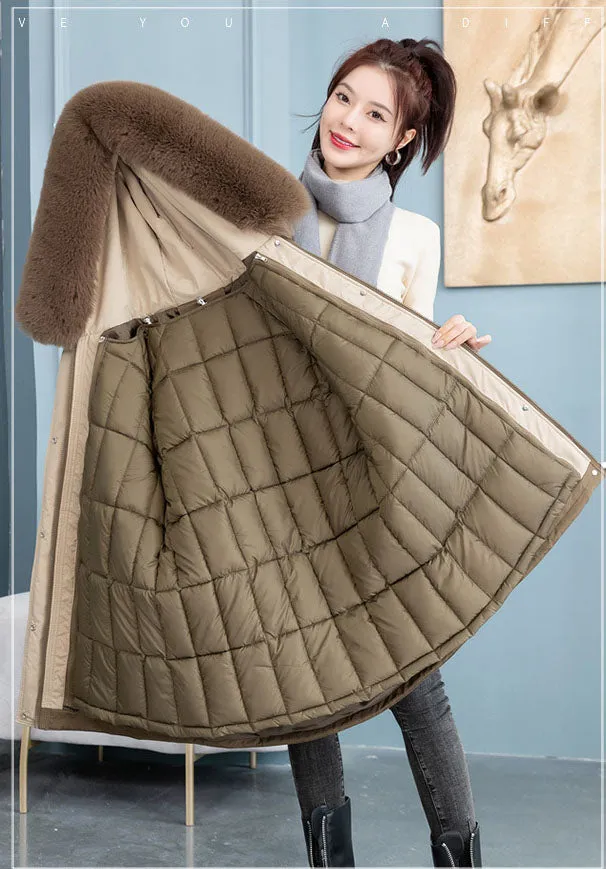 Windproof 3-in-1 Hip-length Pea Coat with Stain-resistant Fabric
