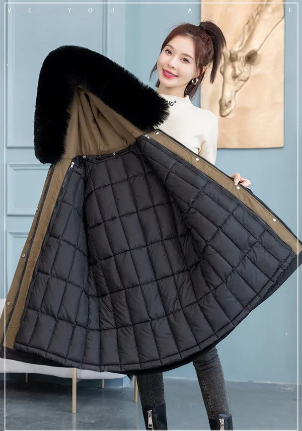 Windproof 3-in-1 Hip-length Pea Coat with Stain-resistant Fabric