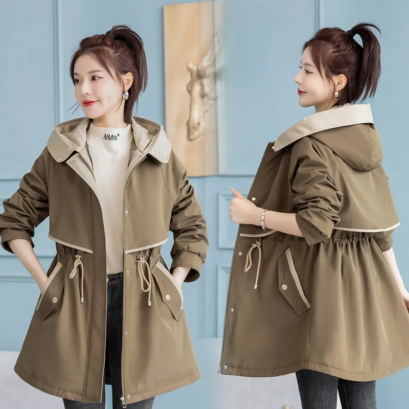 Windproof 3-in-1 Hip-length Pea Coat with Stain-resistant Fabric