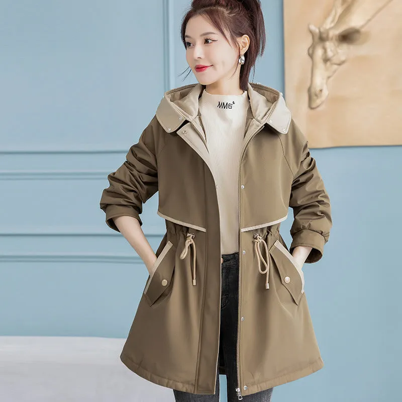 Windproof 3-in-1 Hip-length Pea Coat with Stain-resistant Fabric