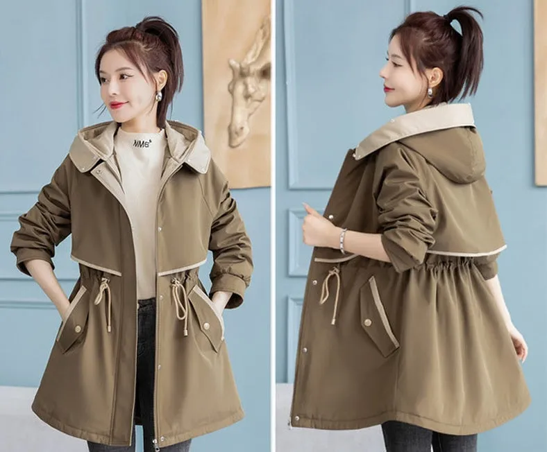 Windproof 3-in-1 Hip-length Pea Coat with Stain-resistant Fabric
