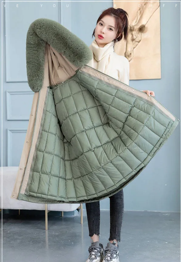 Windproof 3-in-1 Hip-length Pea Coat with Stain-resistant Fabric