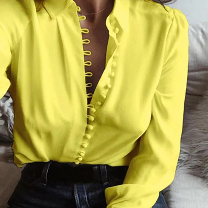 Women Loose Button T-shirts