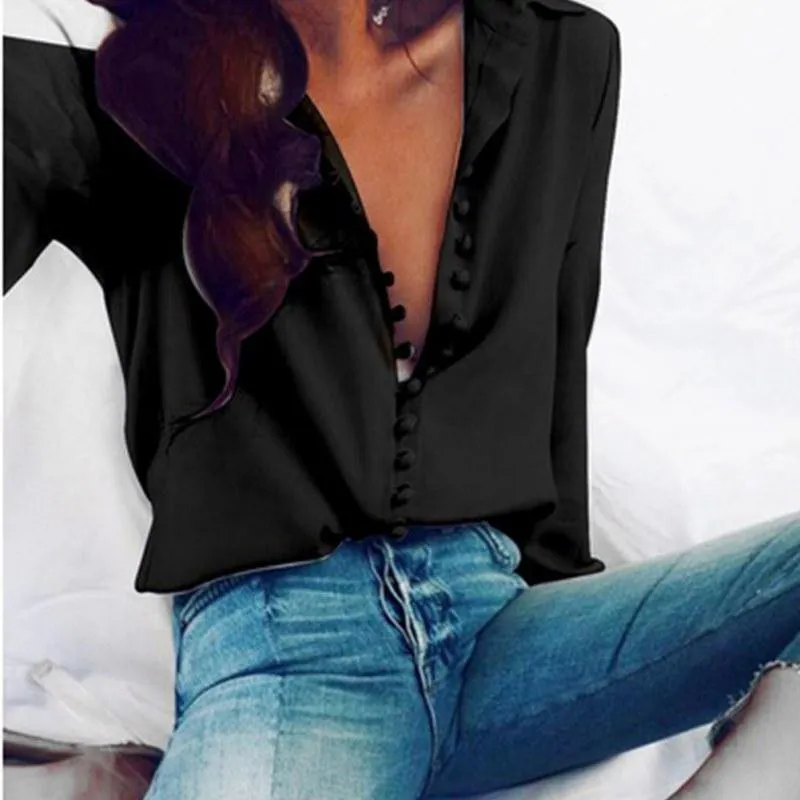 Women Loose Button T-shirts