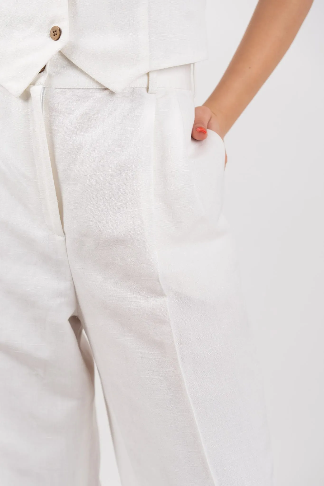 Women's Figa Linen Trousers White