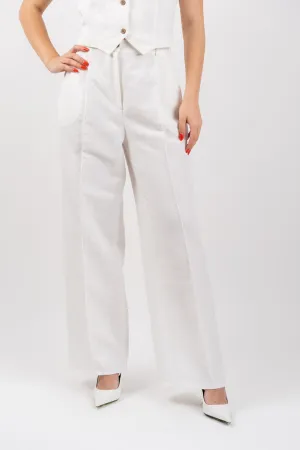Women's Figa Linen Trousers White