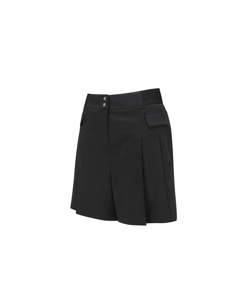 Women's SM Pleated Half Pants - Black